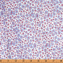 F30 - tiny blue and red floral fabric