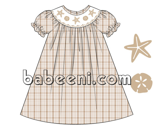 Starfish hand smocked bishop dress - DR 2439