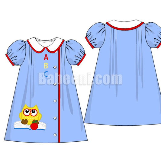 Back to school A-line dress for little girls - DR 2745