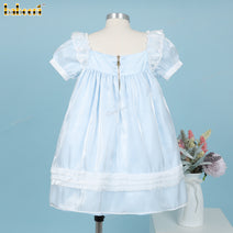 Girl Geometric Smocked Dress Blue - DR3808