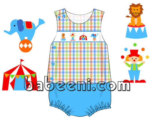 Lovely circus smocked set for little boys - BC 768