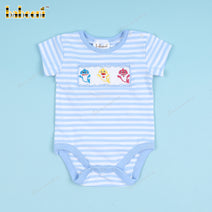 Smocked Bodysuit With Baby Sharks For Boy - BC1183