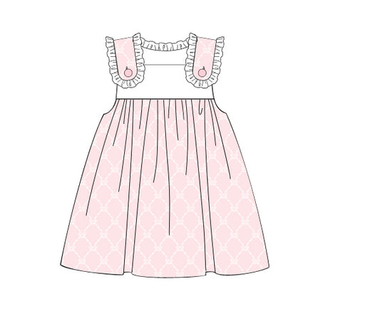 K349- bow in pink knit printing 4.0