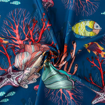 CF06- the world under the sea printing 4.0 chiffon fabric