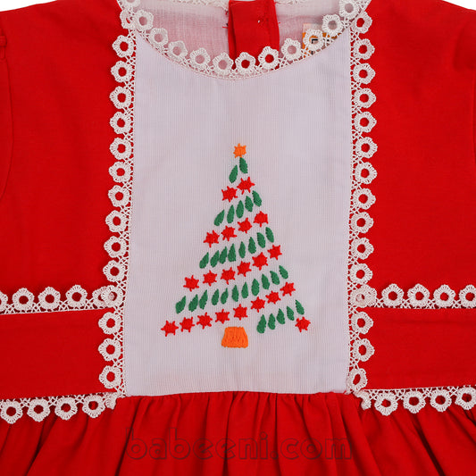 Elegant Little Girl Xmas Tree Red Dress - DR 2932