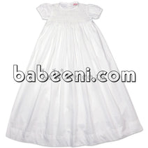 White smocked Christening Gown - CG 03