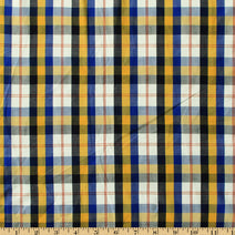 M35 - Black, yellow and navy plaid fabric