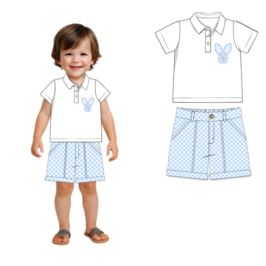 Nice set for boy with rabbit embroidered - DR4143