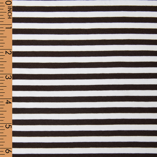 K250- Dark brown mini stripe knit fabric