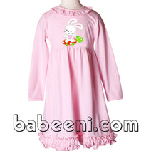 Bunny with carrot skateboard applique dress for Easter - KN72