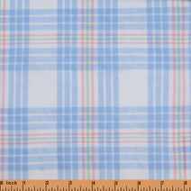 XB55- Blue plaid seersucker