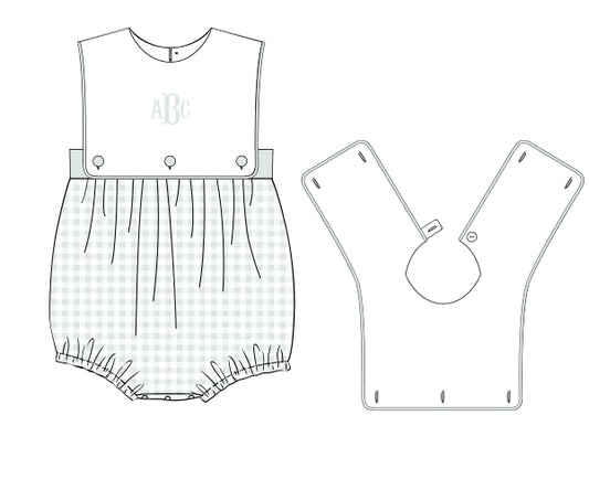 KB4097 - sage gingham knit printing 4.0
