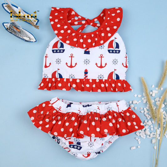 Boat little girl two piece swimwear - SW 553