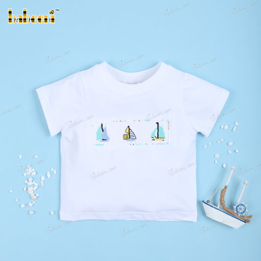 2 Piece Set Hand Smocked Boat For Boy - BC1114