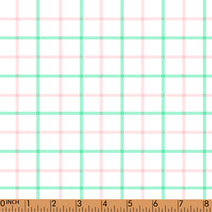 PP168-pink, mint plaid printing 4.0 fabric