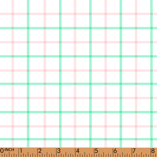 PP168-pink, mint plaid printing 4.0 fabric