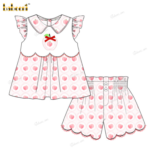 Girl Outfit In Pink With Tiny Apple - DR3947