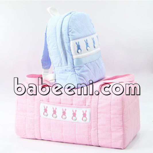 Bunny smocked quilted backpack - QA 01