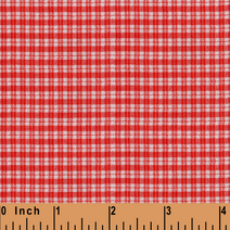 XB35- red small plaid seersucker