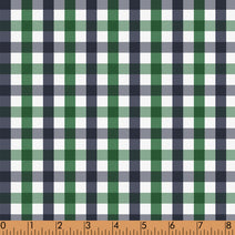 M80 - dark green and navy plaid fabric