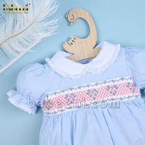 Heart floral embroidery baby bubble - DR 3327