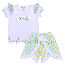 Cinderella smocked short set for little girl - DR 2614