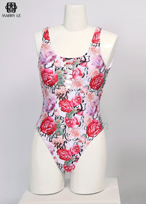 ROSES PRINTED ONE PIECE SWIMWEAR FOR WOMEN - MD86