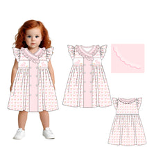 Beautiful ruffles pink dress with hand embroidery - DR4140