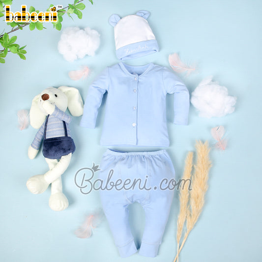 Lovely blue knit baby gift set  – GS 07
