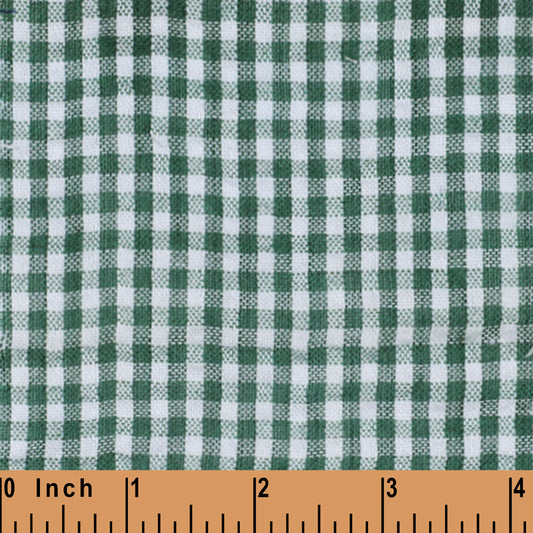 XB53 - Green medium gingham seersucker