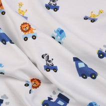 K157- Train Animals Printed 4.0 knit fabric