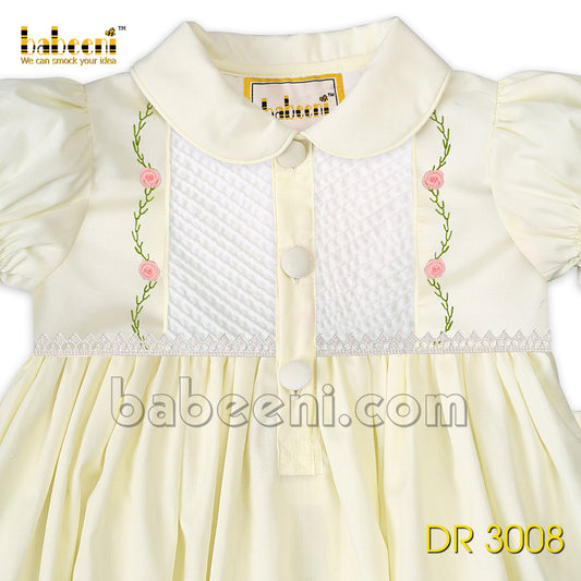 Graceful little girl embroidered flower dress set - DR 3008