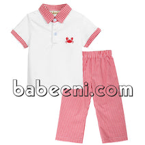 Cute crab polo shirt set for boys - PL 002