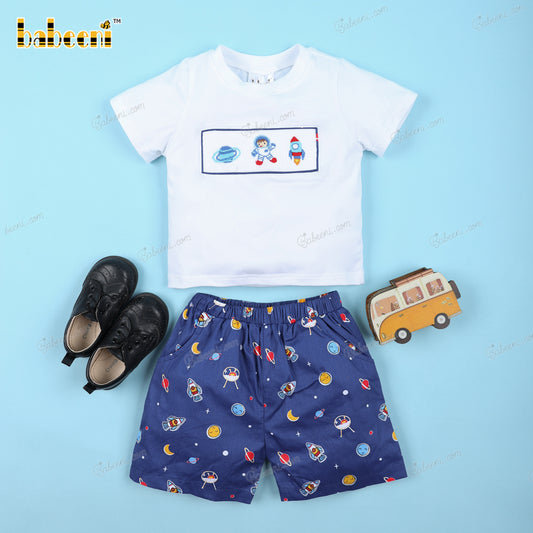 2 Piece Set Smocked Rocket For Boy - BC1100