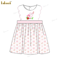 Girl Applique Pink Bird Dress - DR3847