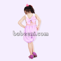 Pretty monogram H back cut-out bubble for little girl - DR 2398