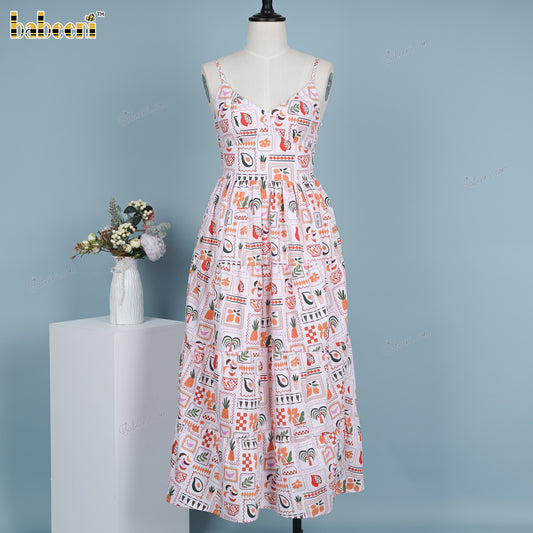 Lady dress 4.0 woven printing with tropical pattern - DR4172