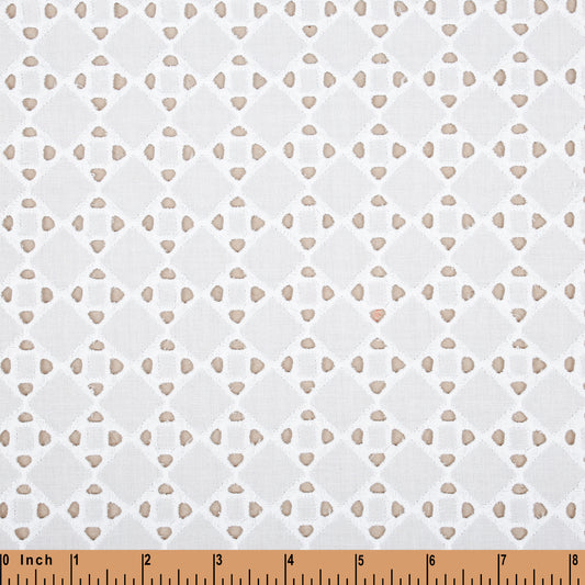 LE06- Square white Embroidery fabric