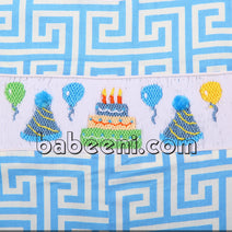 Birthday party smocked shortall - BC 687