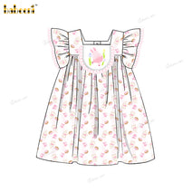 Girl Rabbit Embroidered Dress In Pink - DR3820