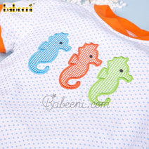 Sea horse applique boy bubble – BC 1019