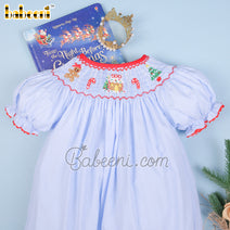 Ginger bread & candy smocked baby bubble - DR3743