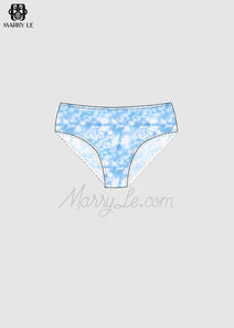 LIGHT BLUE TIE DRY PRINTED WOMEN UNDERWEAR  - MD293