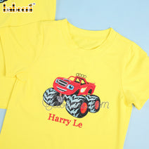 Matching off-road car applique daddy & me shirt – DM 32