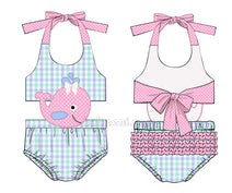 Lovely pink dolphin monokini for girl - SW 410