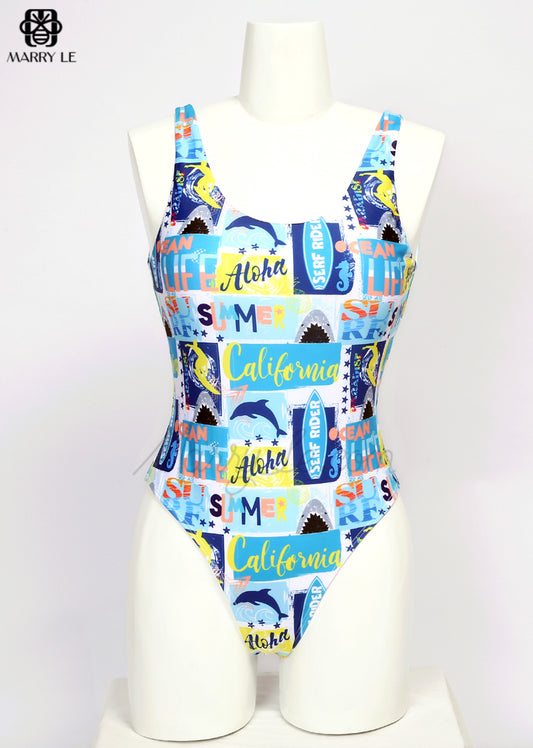 ALOHA WHALE ONE PIECE SWIMWEAR FOR WOMEN - MD85