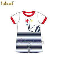 Elephant applique boy romper  – BC 1062