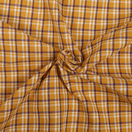 T48- Gold and white plaid flannel fabric