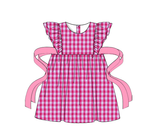 XB16 - Hot pink check seersucker