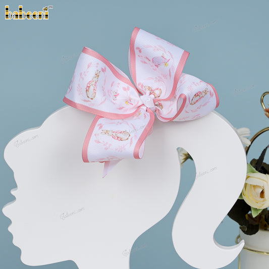 Pink Easter rabbit bow for children - HB161